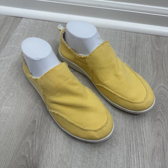 Vionic Beach Malibu Shoes Womens Size 8 Yellow Slip On Canvas Comfort Casual - Picture 2 of 10